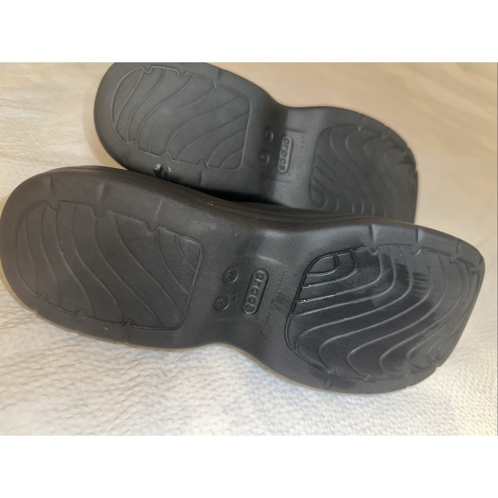 Crocs Skyline Black Platform Sandal Sz 9 - Picture 5 of 5